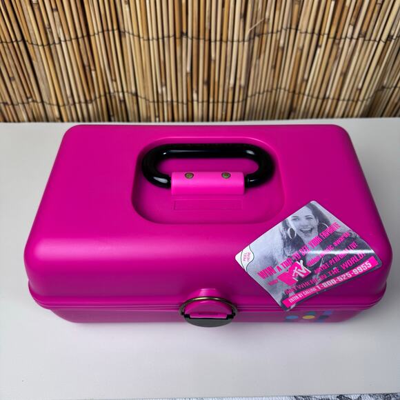 Vintage Caboodles Pink Cosmetic Case 90s Makeup Organizer Slide Trays - Picture 2 of 9